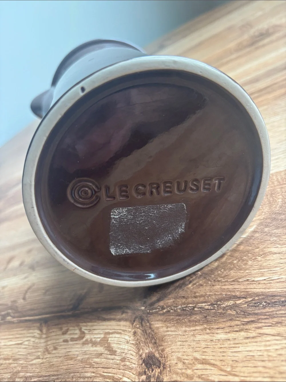 Le Creuset Brown Ceramic Coffee Press with Chrome Knob